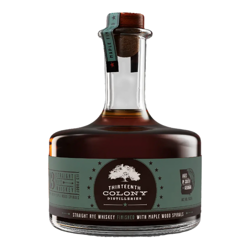13th Colony Maple Wood Spirals Finished Rye Whiskey 113 Proof