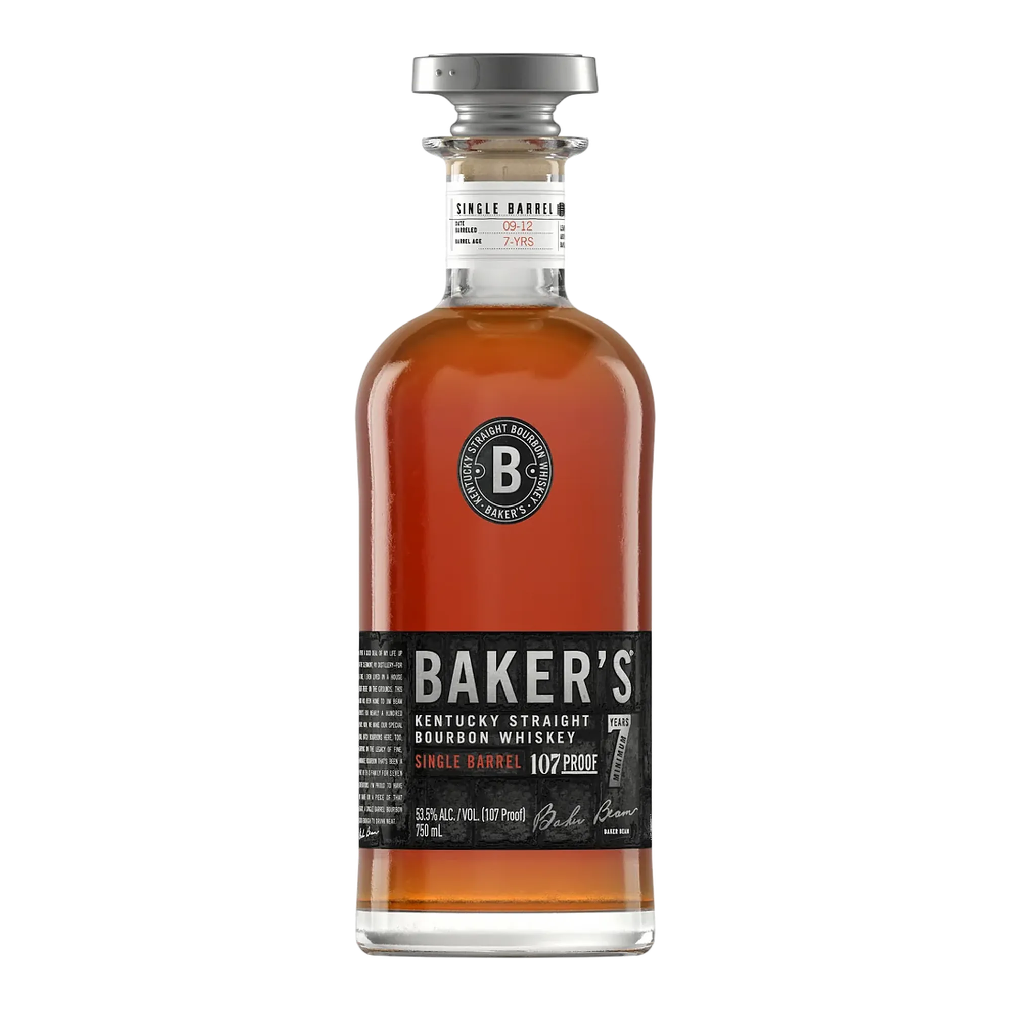 Baker’s 7 Year Old Single Barrel Bourbon Whiskey 107 Proof