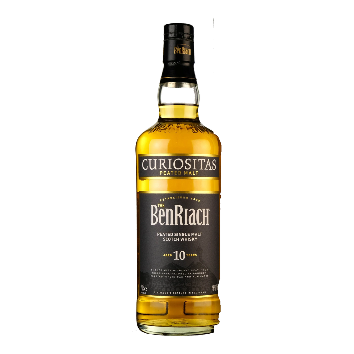 benriach curiositas 10 year old peated single malt scotch whisky 92 proof