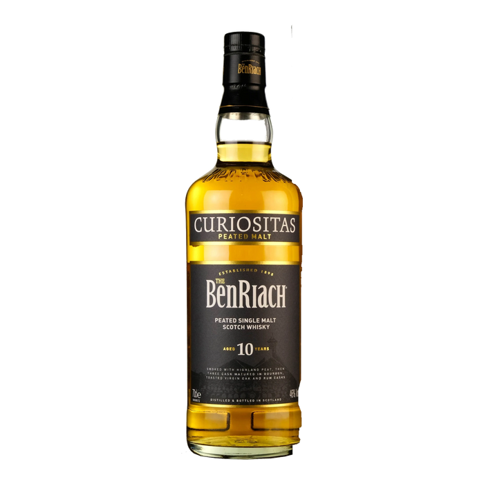 benriach curiositas 10 year old peated single malt scotch whisky 92 proof
