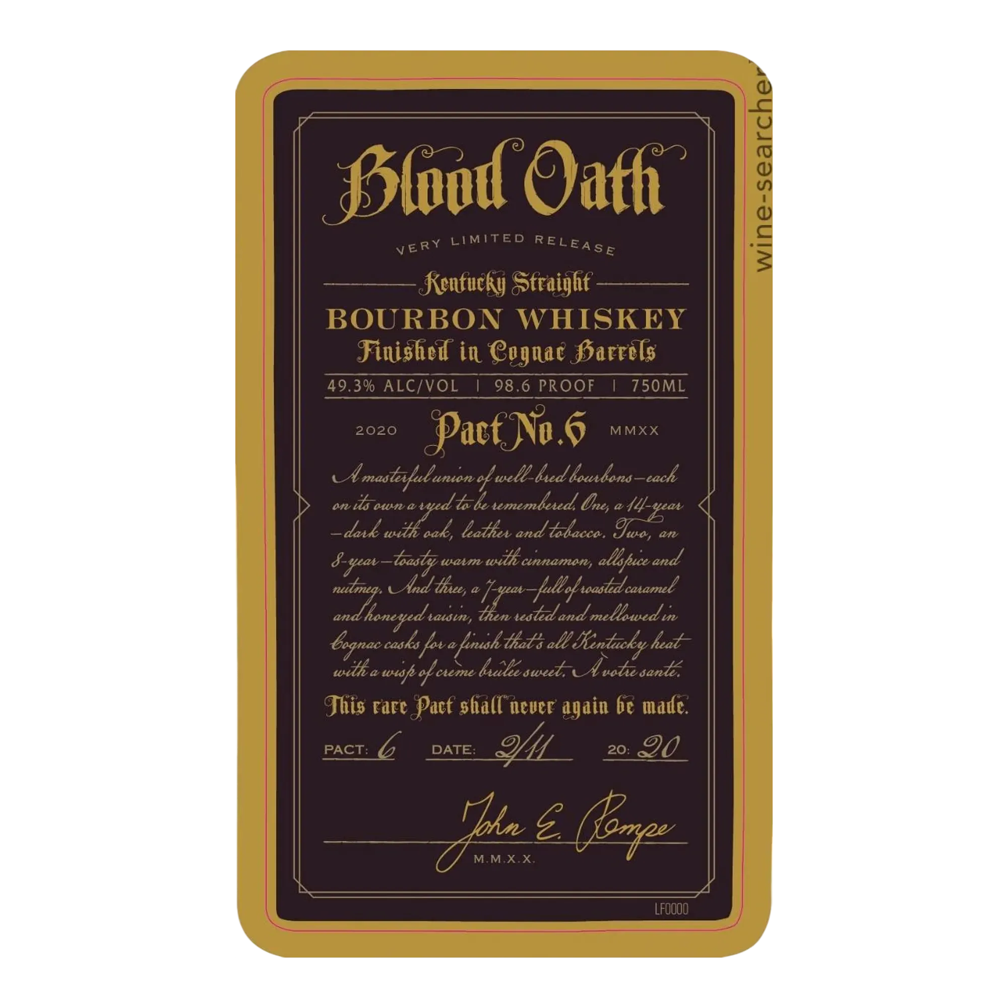 Blood Oath Pact Kentucky Straight Bourbon Whiskey
