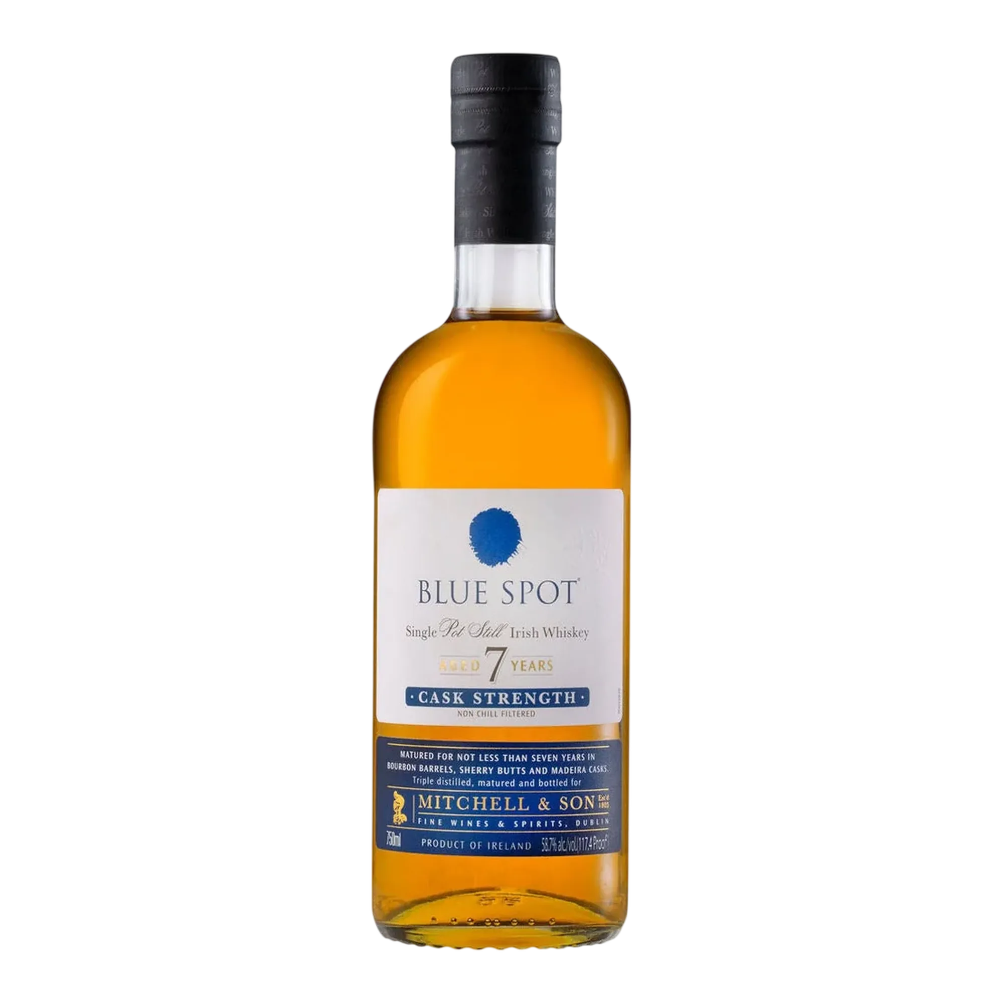 Blue Spot 7 Year Old Cask Strength Single Pot Still Irish Whiskey