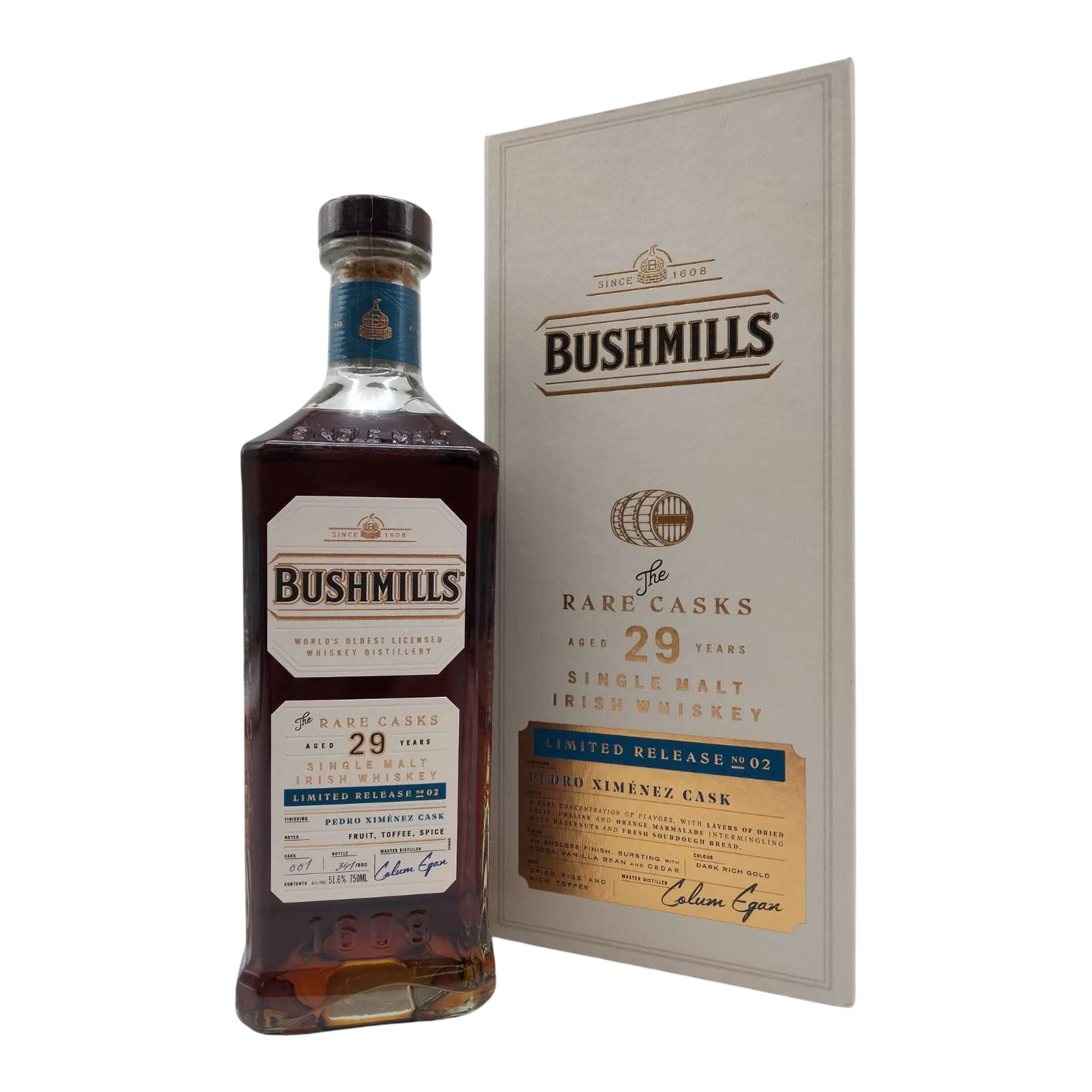 Bushmills Rare Casks No. 2 29 Year Old Pedro Ximénez Single Malt Irish Whiskey