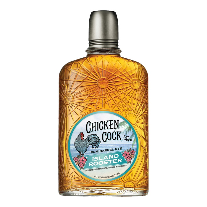 chicken cock island rooster rum barrel finished kentucky straight rye whiskey