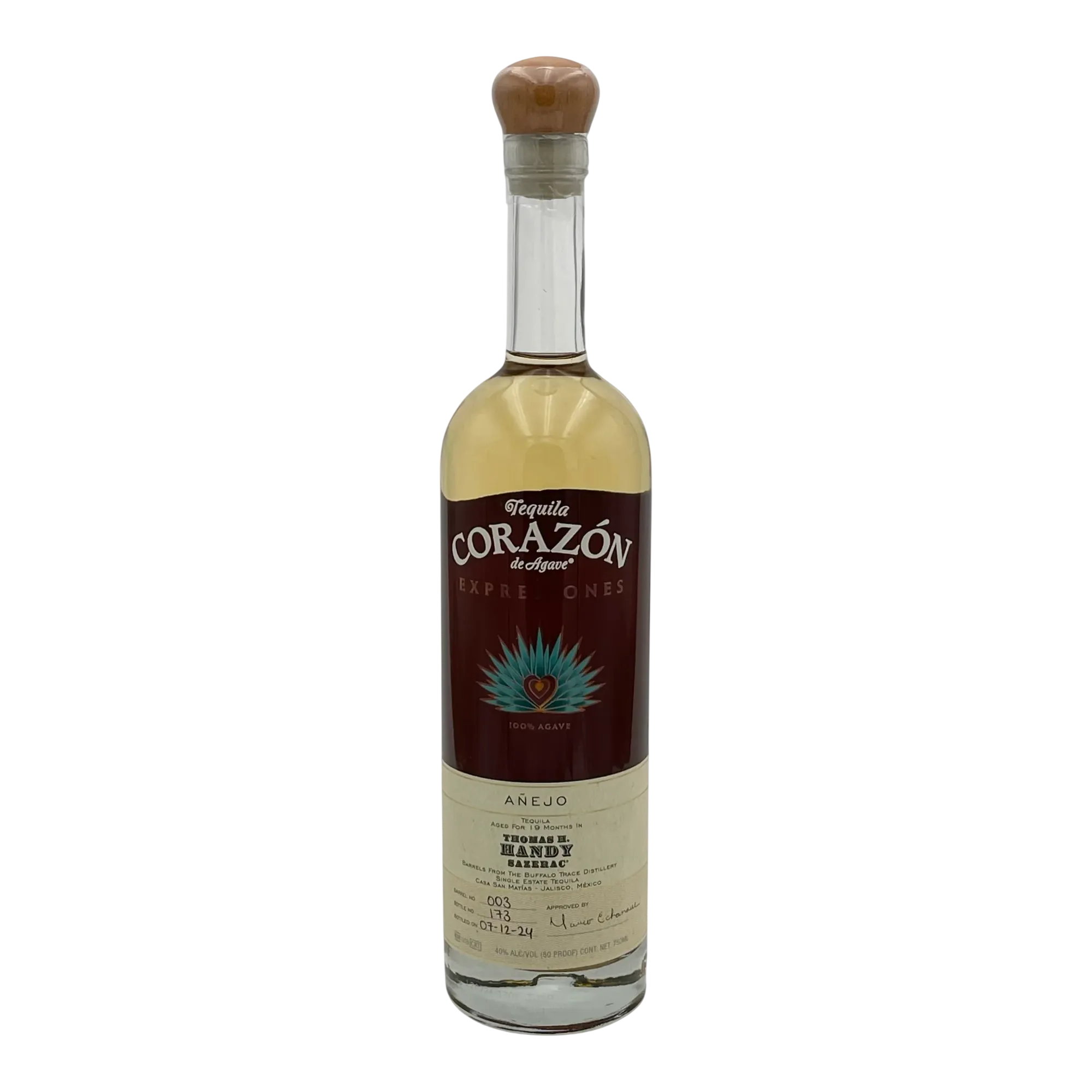 Expresiones del Corazón Añejo Tequila Aged in Thomas H. Handy Rye Barrels