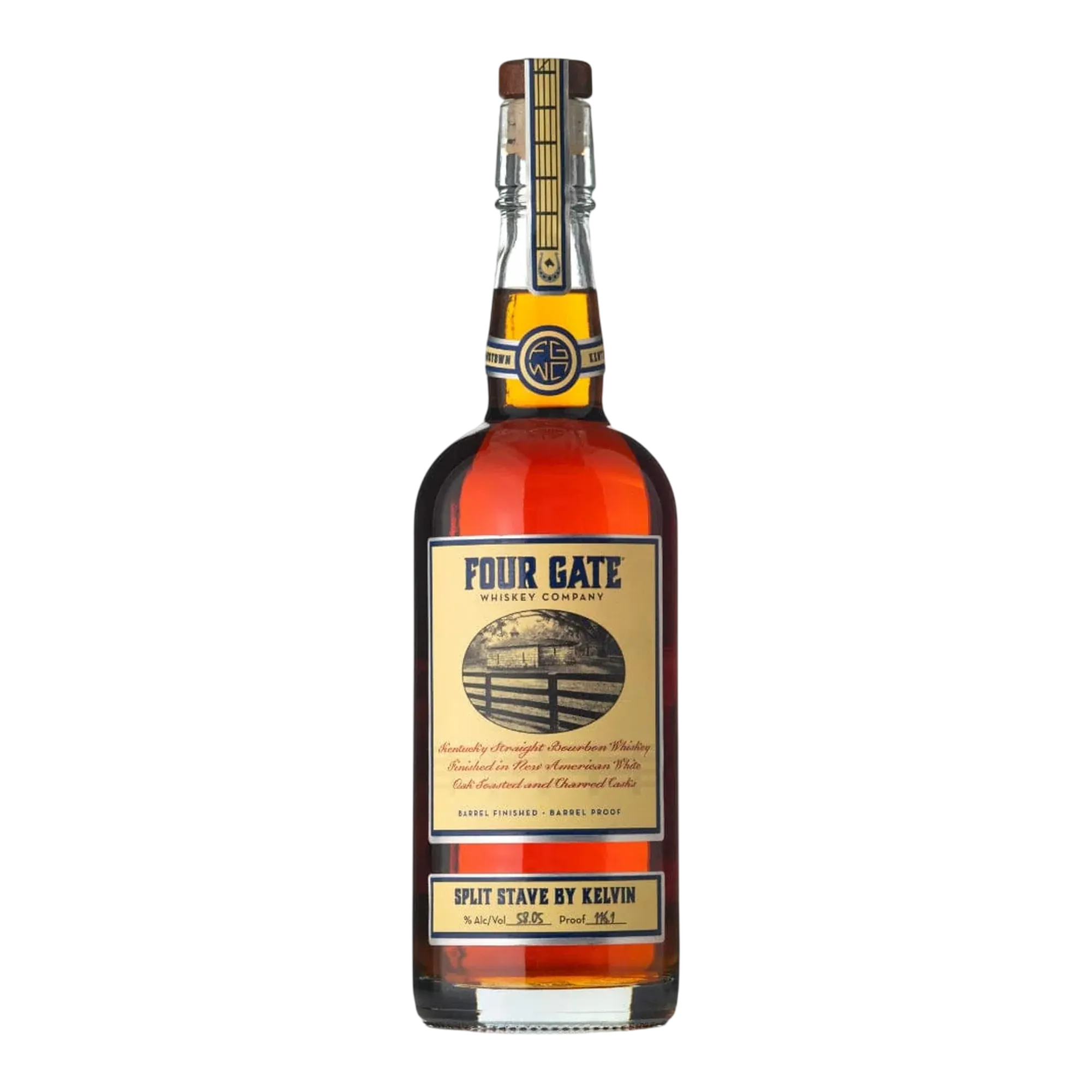 Four Gate Split Stave by Kelvin Kentucky Straight Bourbon Whiskey 116.1 Proof
