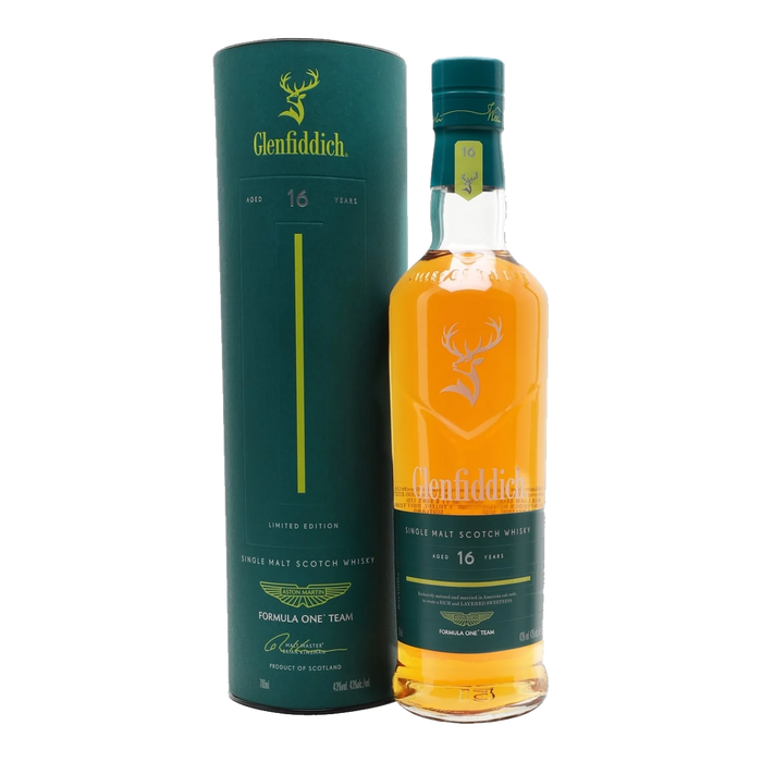 glenfiddich x aston martin formula one team 16 year old limited edition single malt scotch whisky