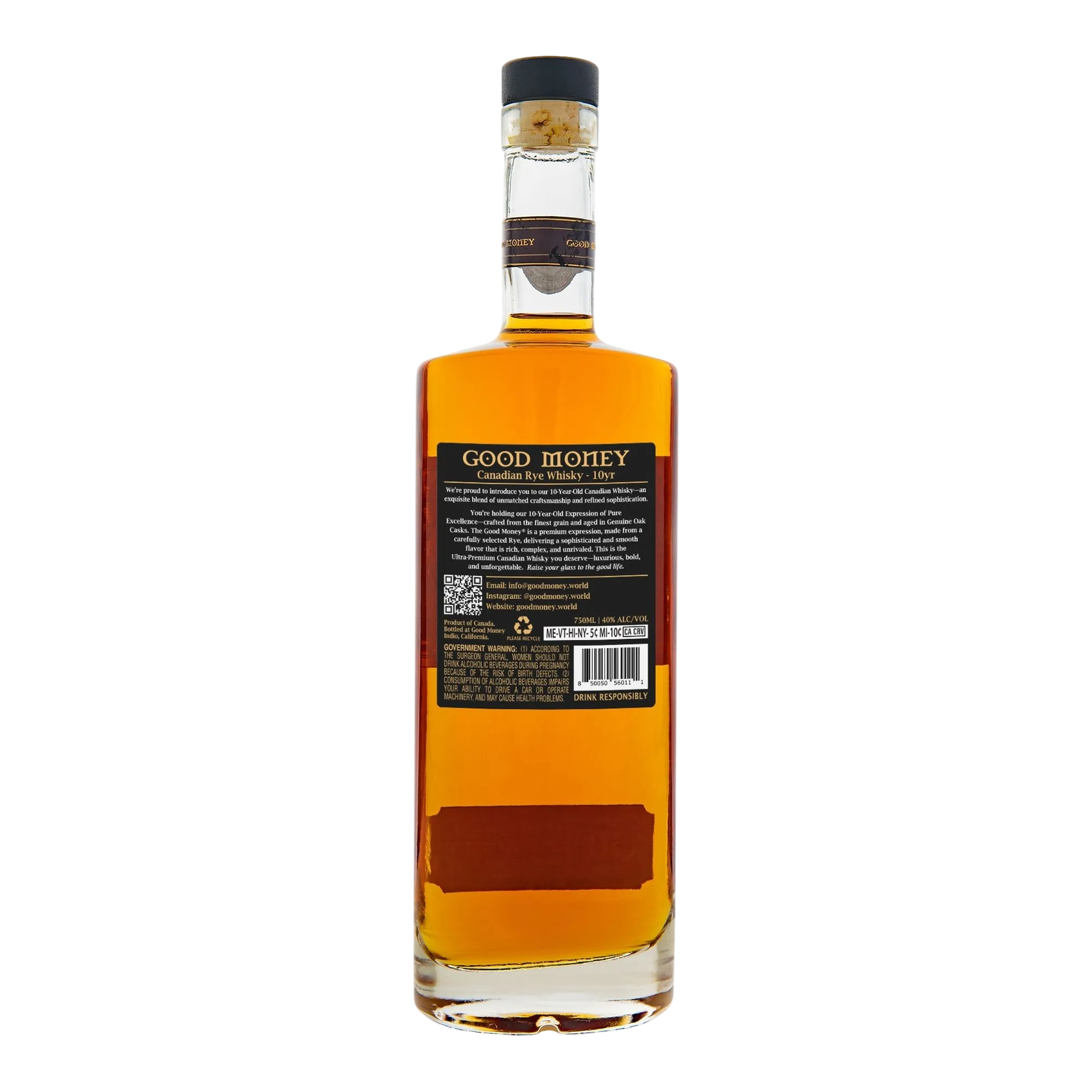 Good Money 10 Year Old Canadian Rye Whisky