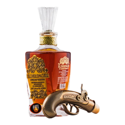 H. Deringer Bourbon Gift Set with Two Pistols and Two Glasses
