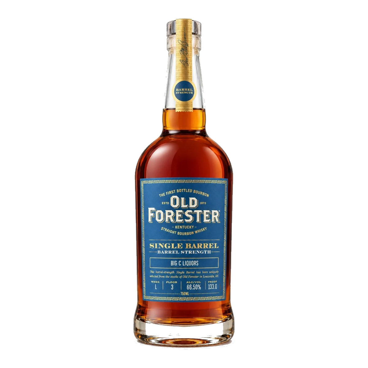 old forester single barrel barrel strength bourbon whiskey big c pick
