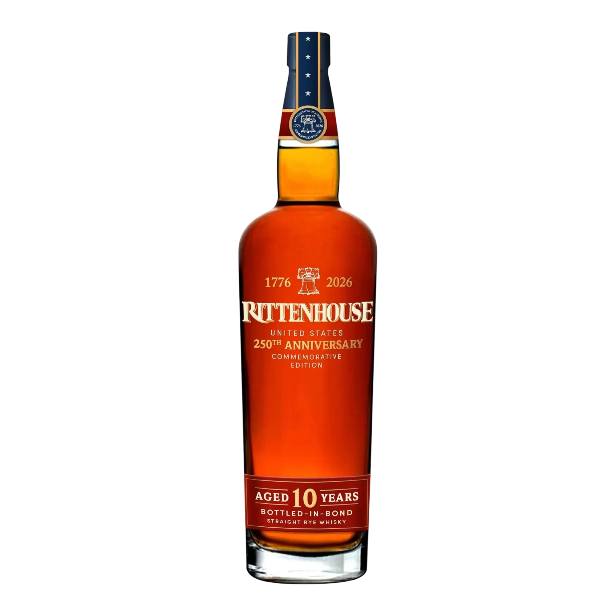 Rittenhouse United States 250th Anniversary 10 Year Old Bottled-in-Bond Straight Rye Whisky