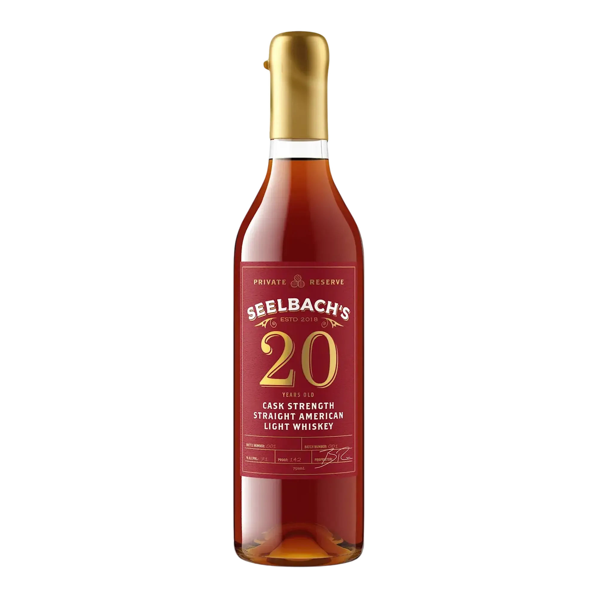 Seelbach’s Private Reserve 20 Year Old American Light Whiskey 142 Proof