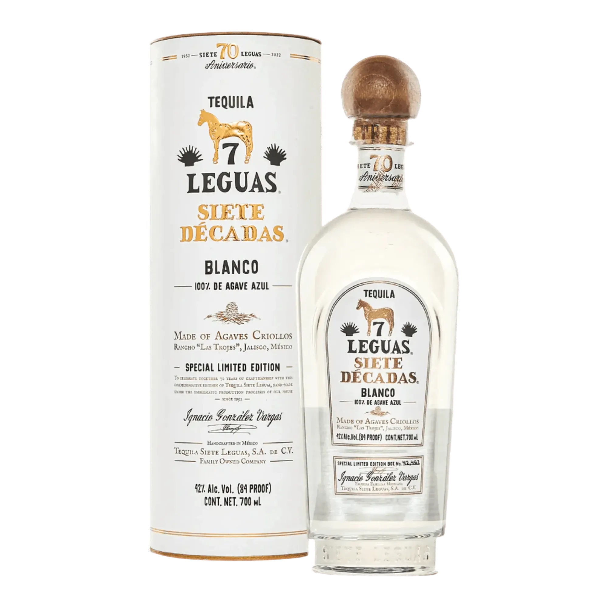 Siete Leguas Siete Décadas Blanco Tequila