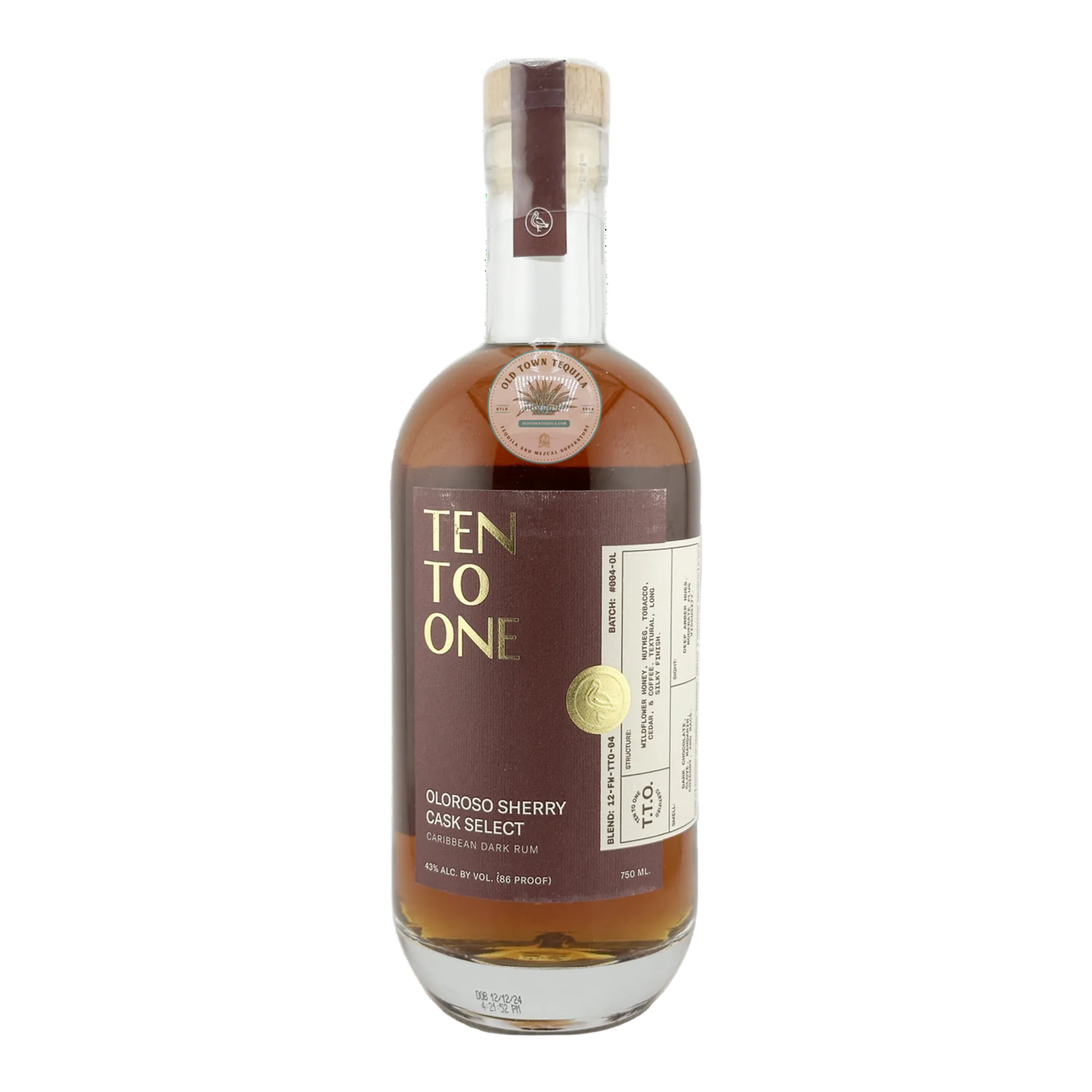 Ten To One Oloroso Sherry Cask Finished Caribbean Dark Rum