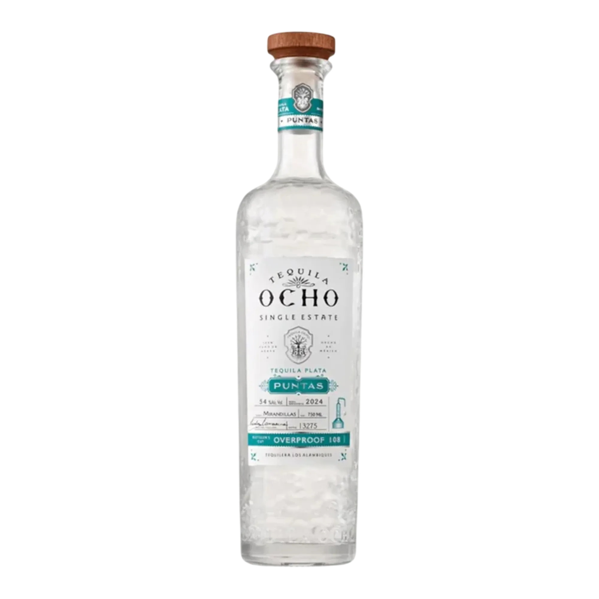 Tequila Ocho Plata Puntas Overproof Tequila