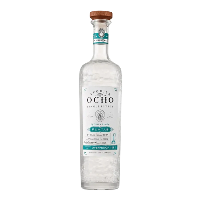Tequila Ocho Plata Puntas Overproof Tequila