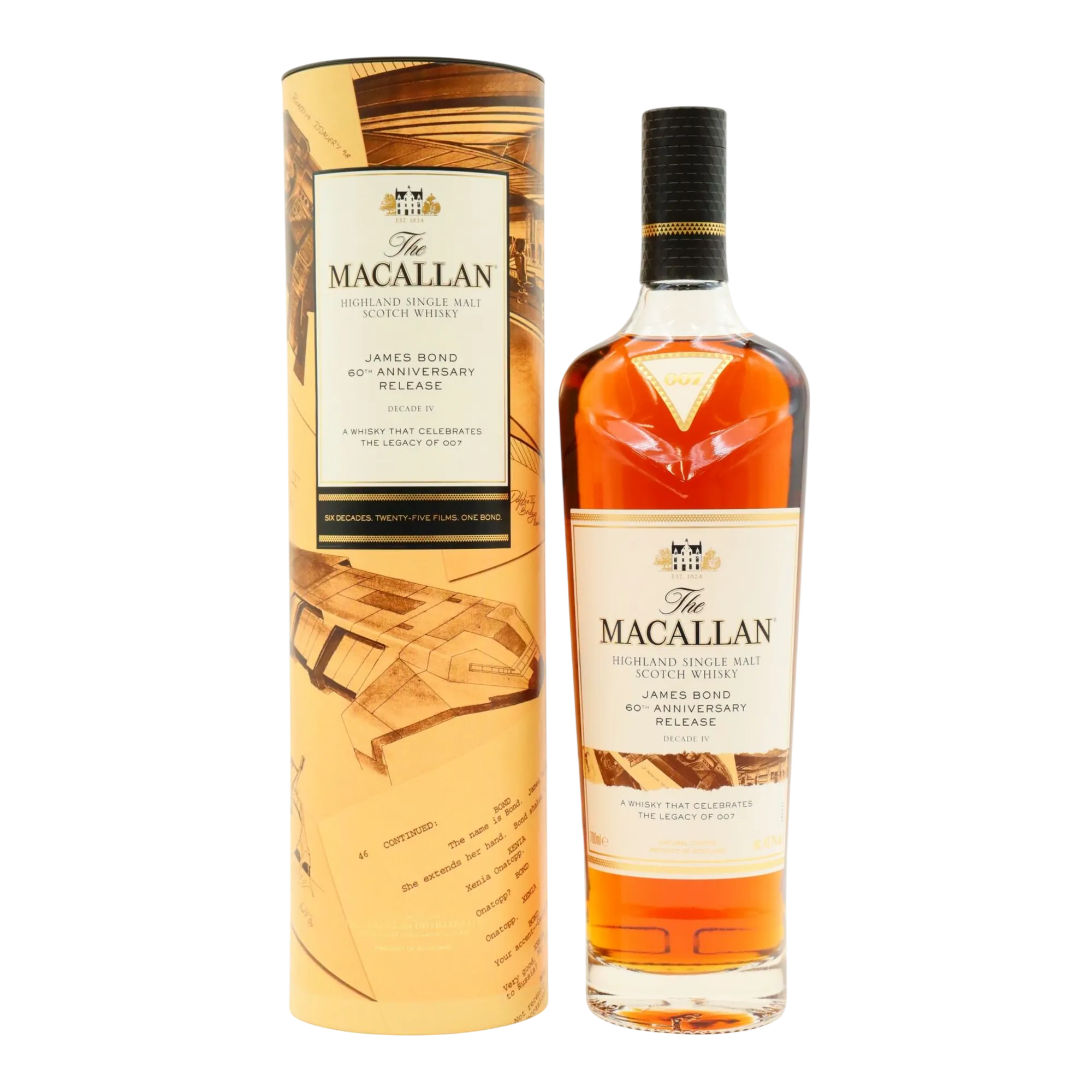 The Macallan James Bond 60th Anniversary Release Decade I Single Malt Scotch Whisky