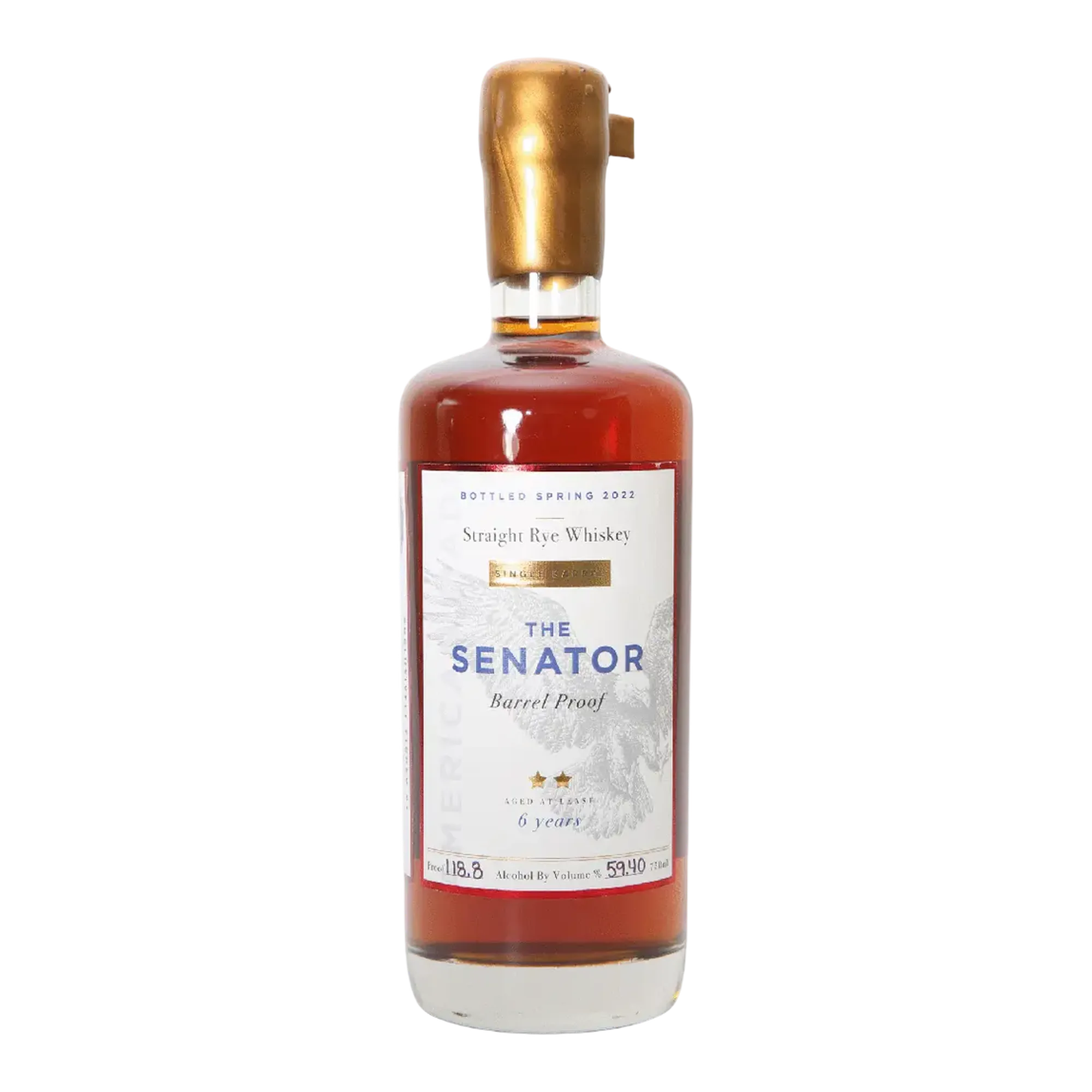 The Senator 6 Year Old Barrel Proof Straight Rye Whiskey